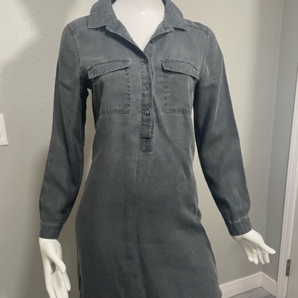 Women's Gray Denim Shirt Dress